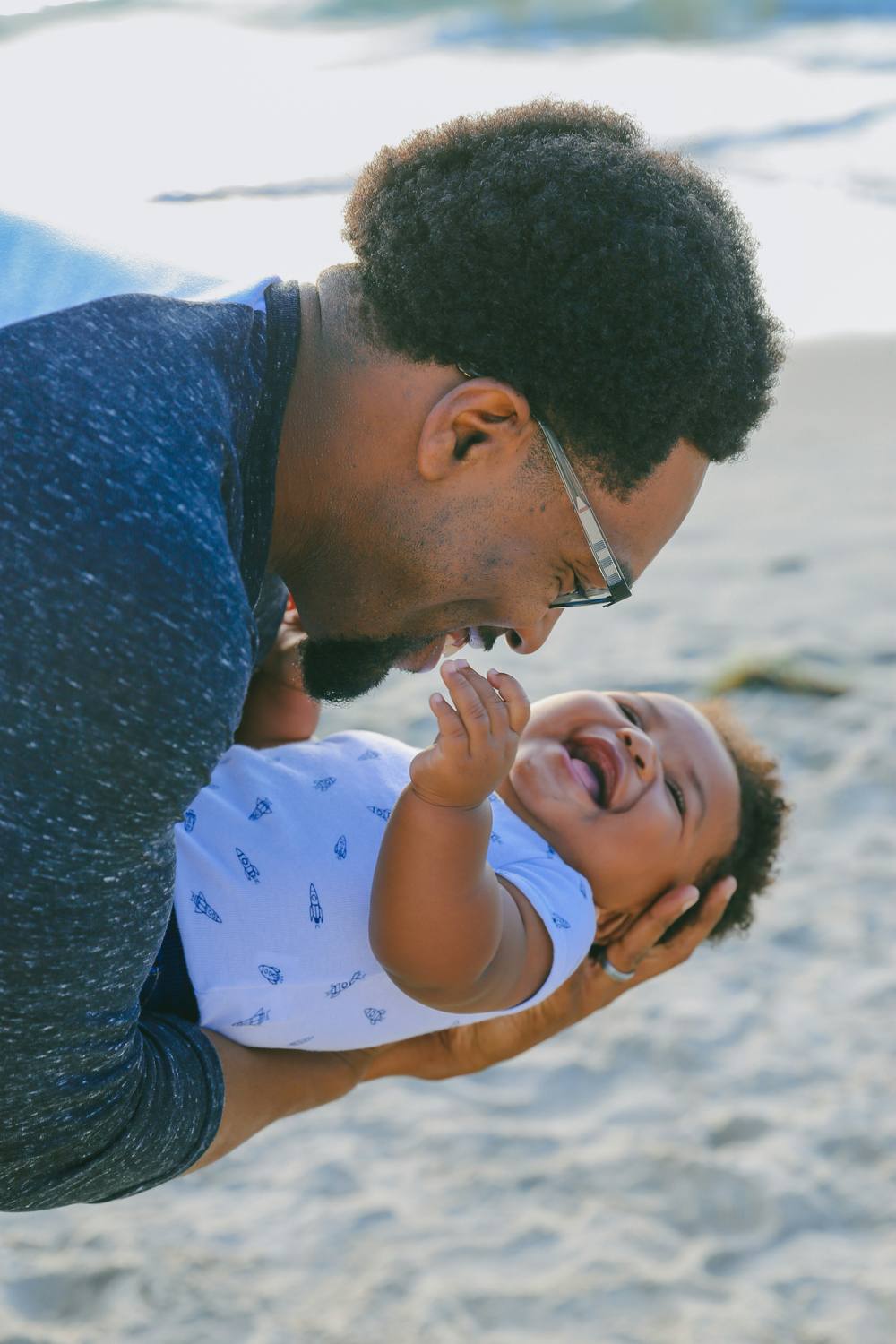Father with laughing baby