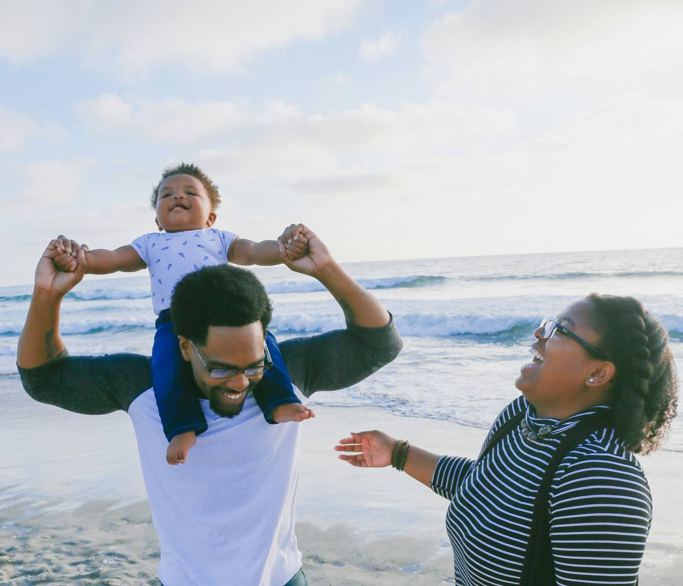 Joyful family moment